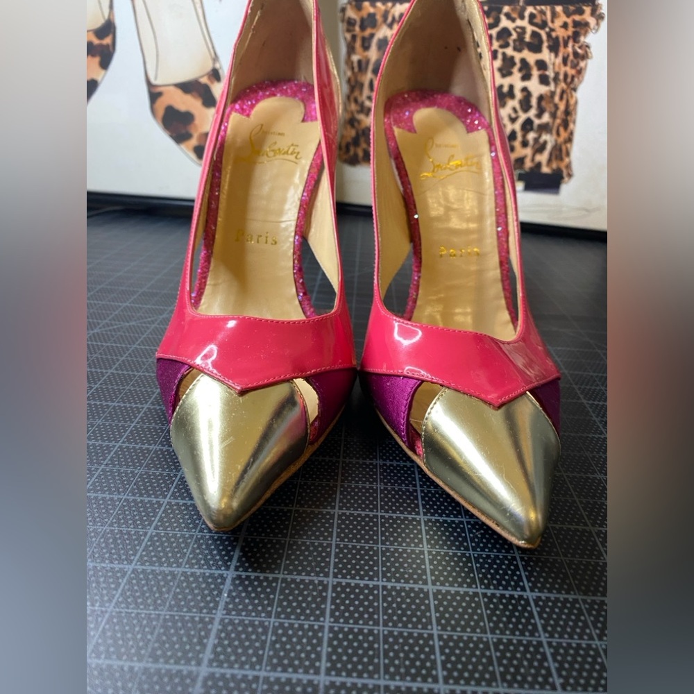 Christian Louboutin Galata 120CM multi color patent leather Heels Size EU 40 - Picture 5 of 12